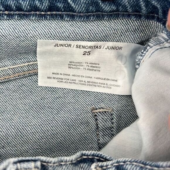 Ella Moss High Waist Crop Flare Distressed Blue Jeans Size 25 - Picture 6 of 6